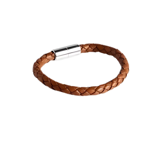 Magnetarmband aus Echtleder Schwarz/Braun Armband